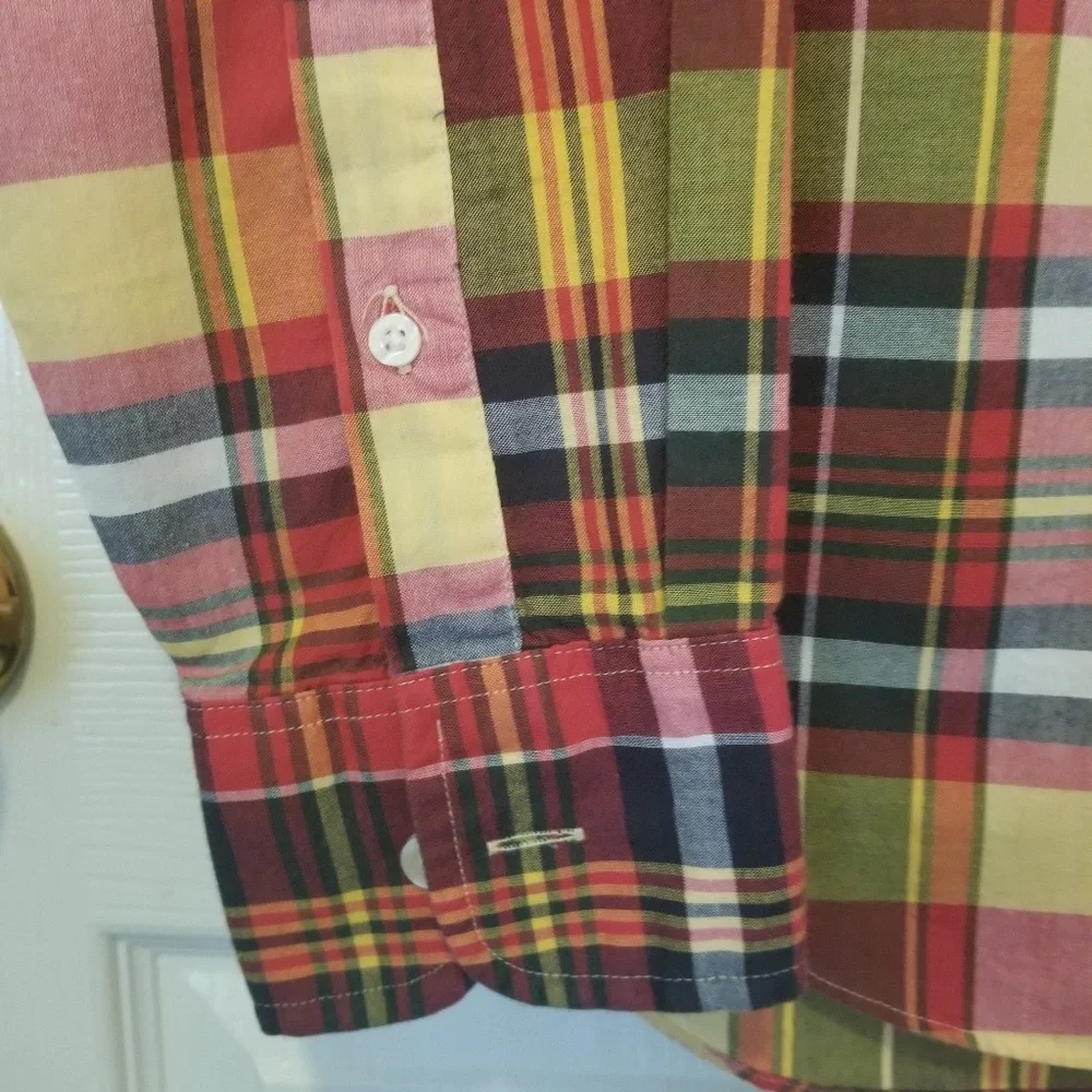 S JCrew mens plaid button up shirt